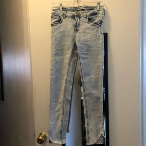 Zara basic acid wash cropped jeans